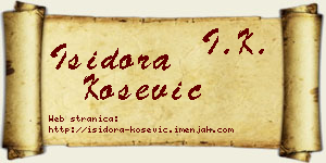 Isidora Košević vizit kartica